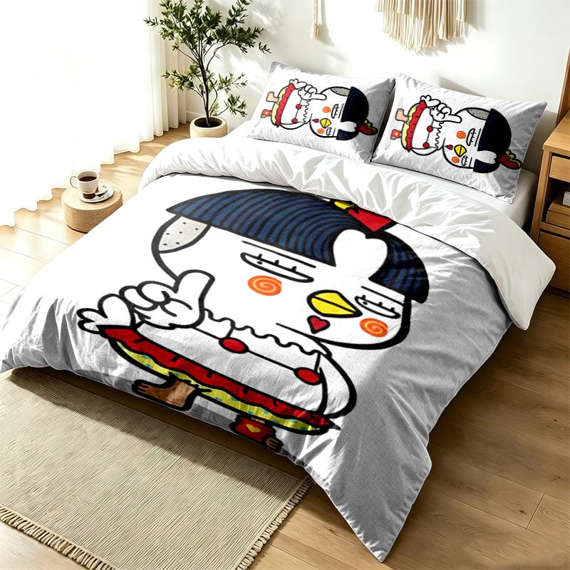 Buldak 3pc Duvet Cover Set Simple Modern Bedding Set Wrinkle Resistant Soft Fabric All Season Use a perfect gift