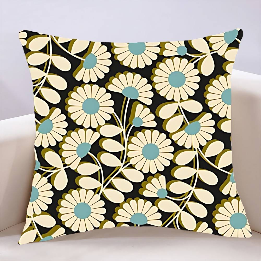 O-Orla Kiely Flower Pillow Case Cushion Cover Polyester Pillowcase Decorative Sofa Cushion Pillowcase Home Decor