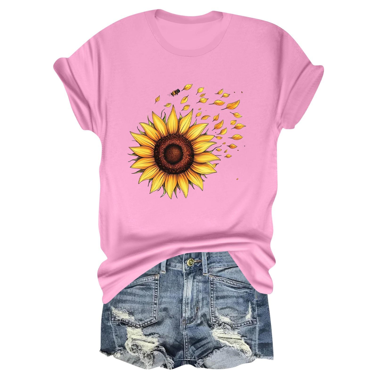 

Женская модная футболка с круглым вырезом и коротким рукавом, пуловер XL розовый