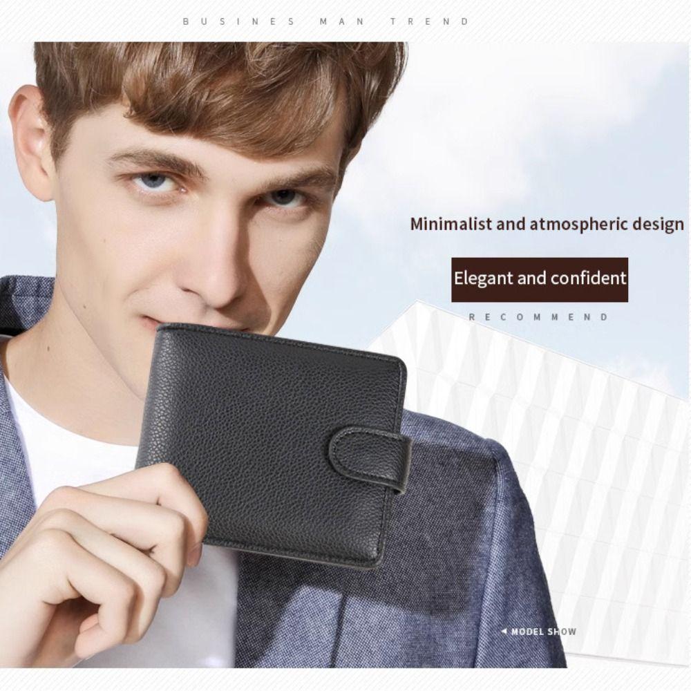 New PU Leather Retro Men's Wallet Black Coffee Ultra Thin Coin Purse Two-Fold Soft Multiple Pockets Men Women
