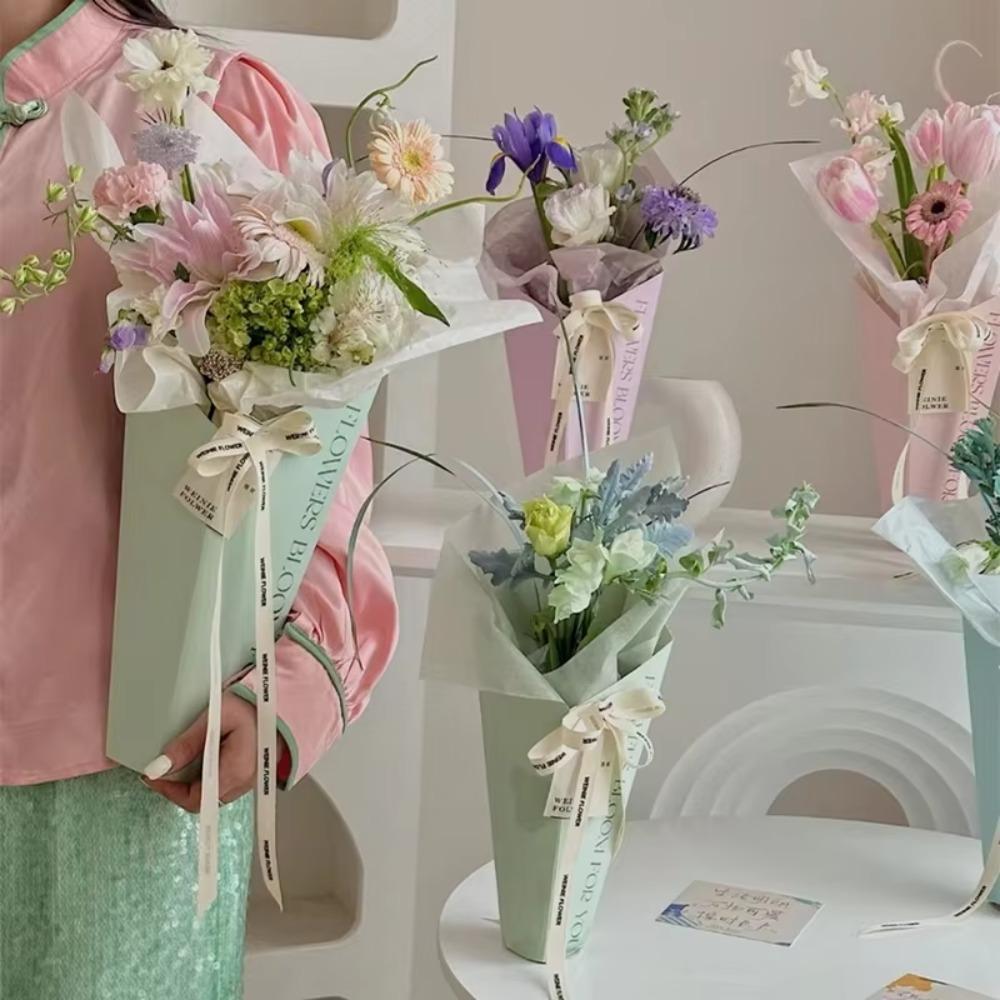 5pc DIY Flower Bundle Box Simple Bouquet Box Creative Flower Arrangement Box Party Supplies