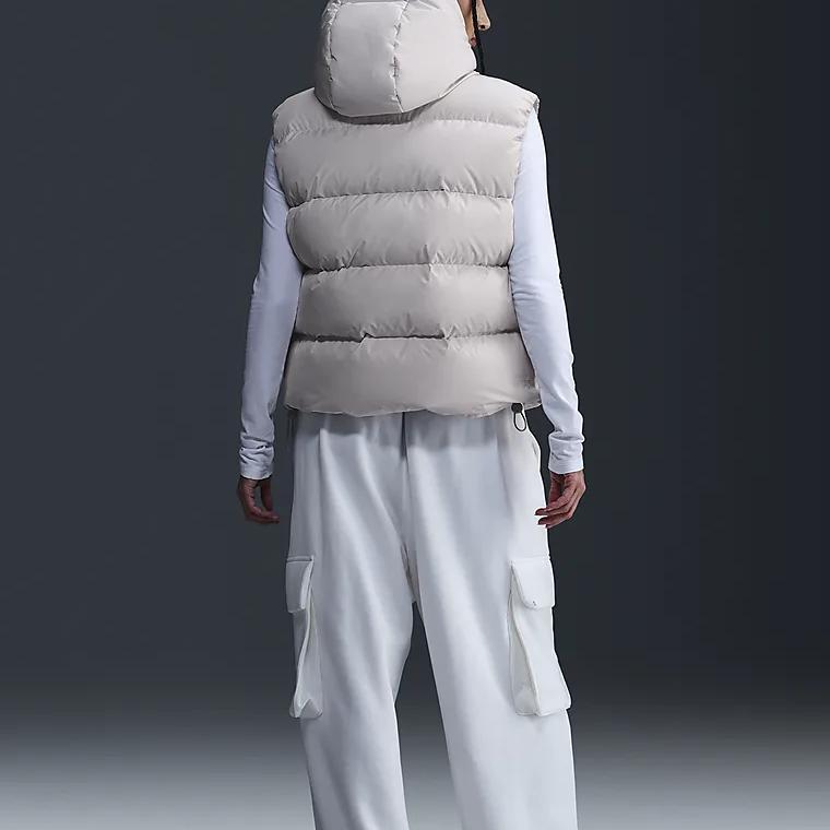 New Nike Therma-FITSportswear Metro PUFFER Vest Women's Light Earth Brown/White FZ5933-104