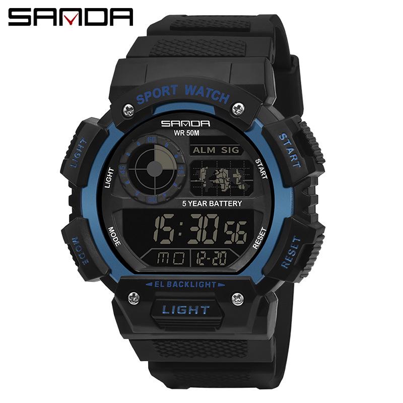 Sanda Men's & Women's Multifunction Waterproof Shockproof Watch with Alarm