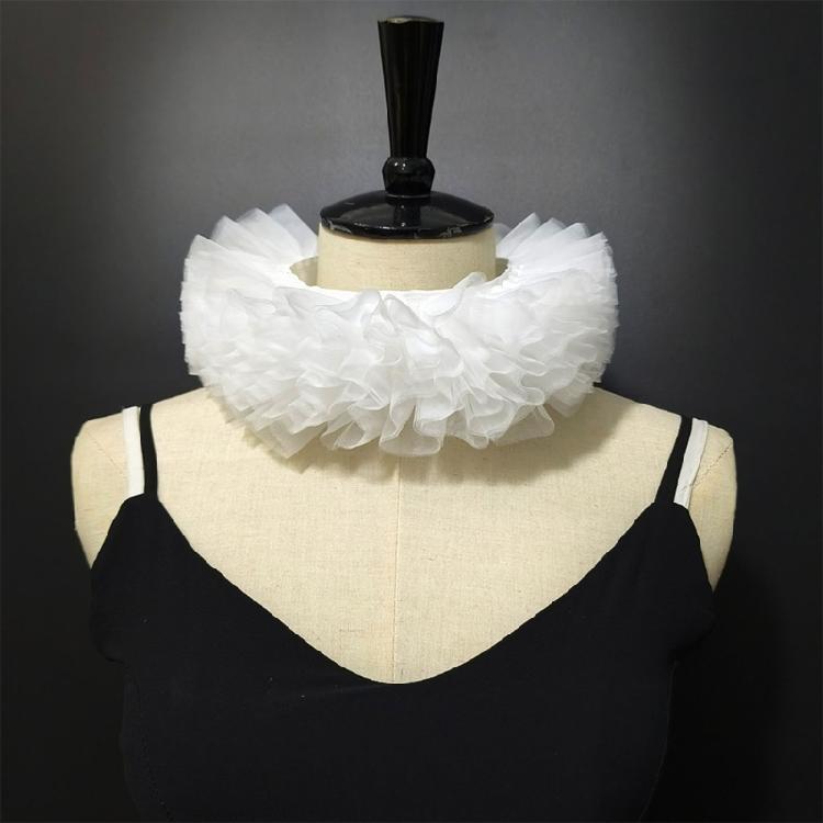 Dámský viktoriánský styl Síťovaný volánkový falešný límeček Choker Tyl na krk Pro Cosplay Halloweenské večírky A večerní akce