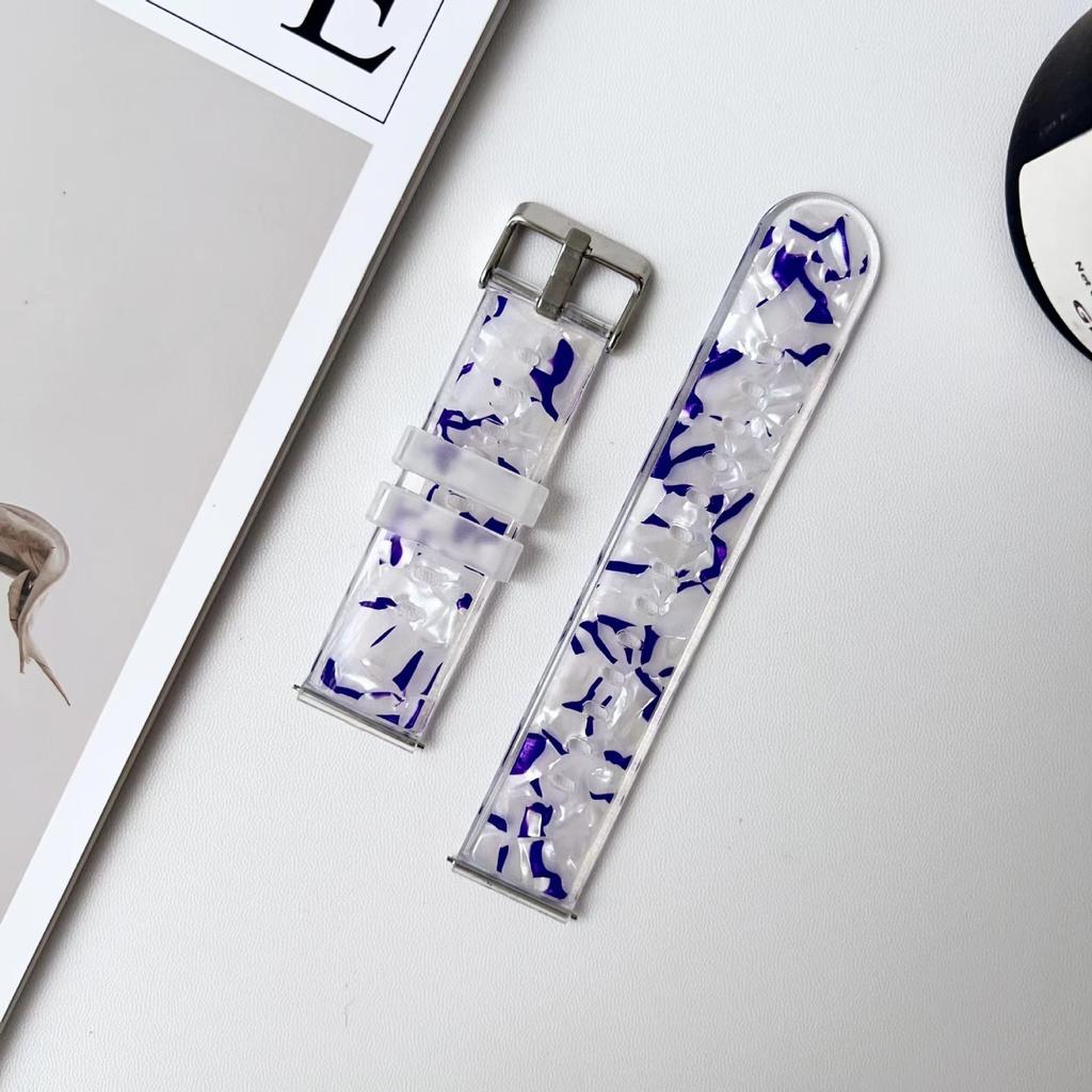 20mm 22mm Universal Watch Band - TPU Shell Zebra Pattern Summer Breathable Sports Smart Watch Band for Samsung Galaxy Watch Huawei Watch Xiaomi Watch