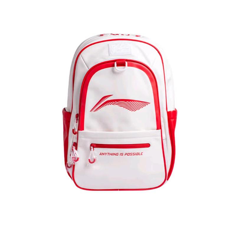 Li Ning Polyester Backpack Regular Unisex White & Red ABSV349-2