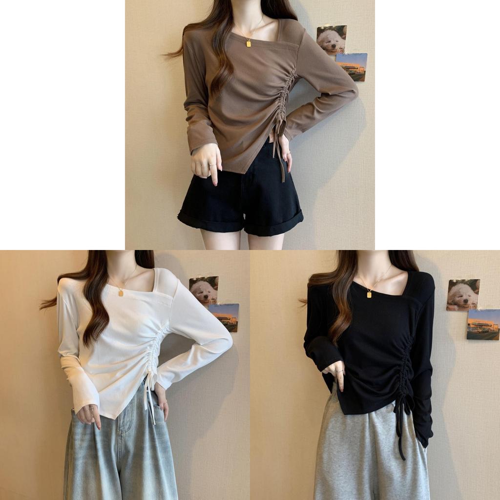 Elegant Plus Size T Shirt With Pleated Design For Casual And Office Wear