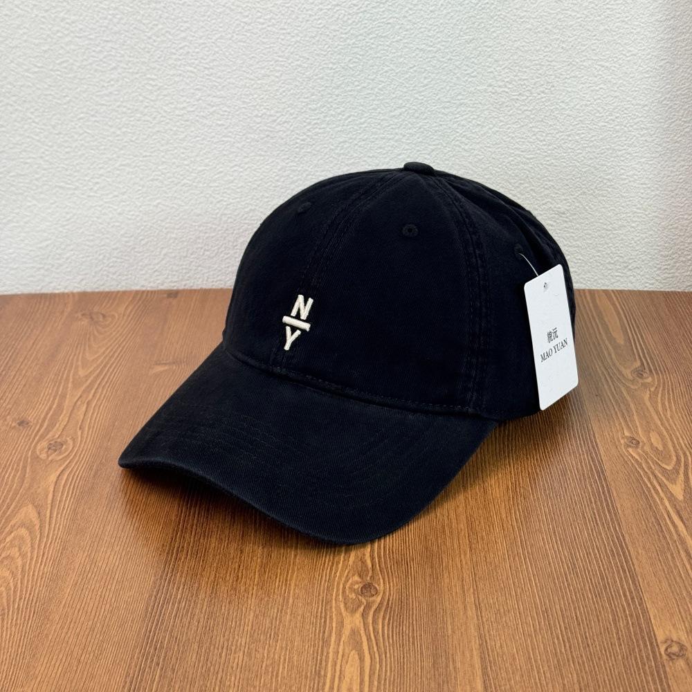 Fashion Hat Korean new letter embroidered baseball cap autumn casual sun hat men's and women's washed cotton soft top cap