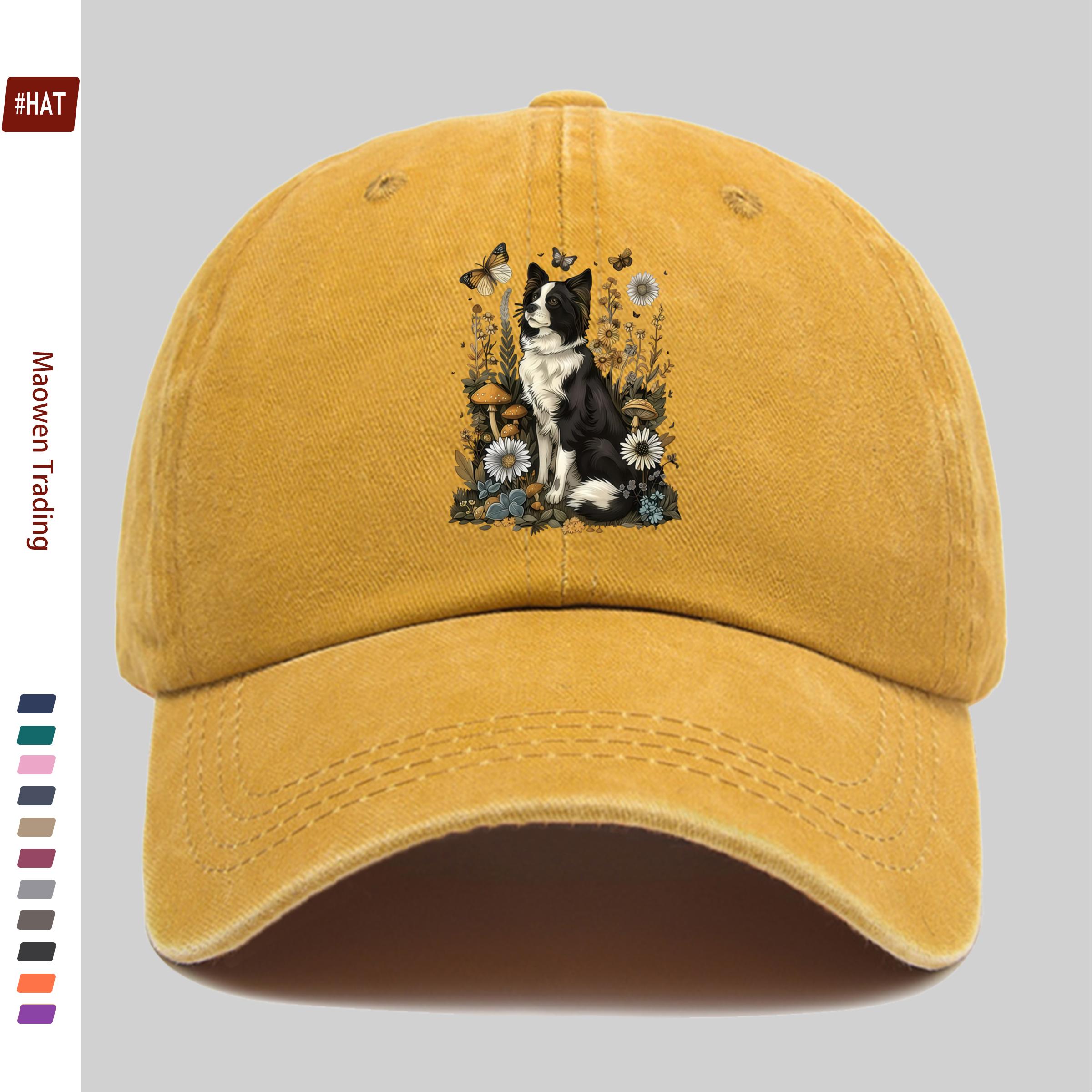 pc Baseball Cap with Animal Plant Floral Insect Butterfly and Handsome Dog Print Casual Style Sun Hat Comfortable and Li 1pc