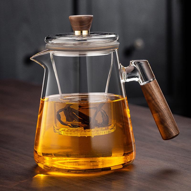 2025 Thickened Glass Tea Infuser Pot - Heat-Resistant Tea Brewer with Water Separation for Home or Office