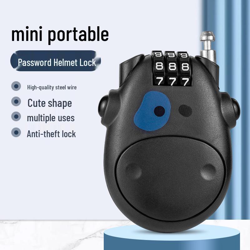 Creative Cow Steel Wire Combination Padlock for Dormitory, Locker, Bike, Helmet, Luggage