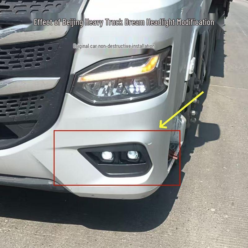 

Compatible Highlight Dual Lens for Beijing Heavy-Duty Truck: Front Fog & Headlight Modification Kit Left Double Lens Light + Harness