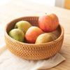 Round Rattan Fruit Basket Handwoven Lightweight for Kitchen or Office Use
