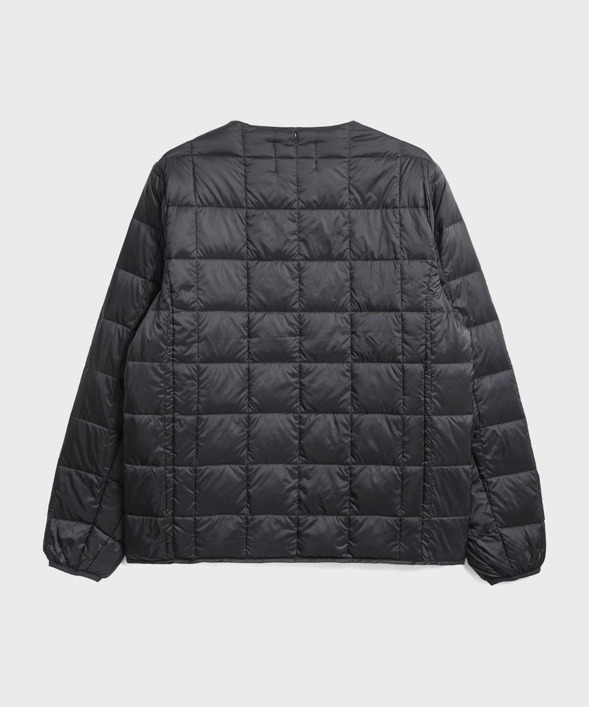 Taion Crew Neck Button-Down Lightweight Padded Jacket Black