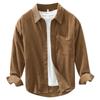Men's Retro Corduroy Long-Sleeved Shirt Jacket - Casual, Loose Fit, All-Match for Spring and Autumn
