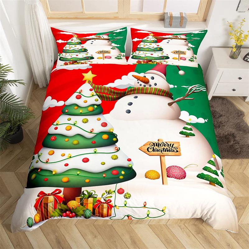 Vánoční povlak na přikrývku Santa Claus Ložní souprava Vánoční Šťastný Nový Rok Dekor Přikrývka Mikrovlákno Přehoz na postel Královská velikost