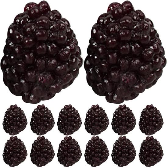 SAFIGLE 16pcs Artificial Raspberry Realistic Lifelike Raspberries Plastic Faux Fruit Model Fake Plant for Photography Prop Basket Display Kitchen чёрный