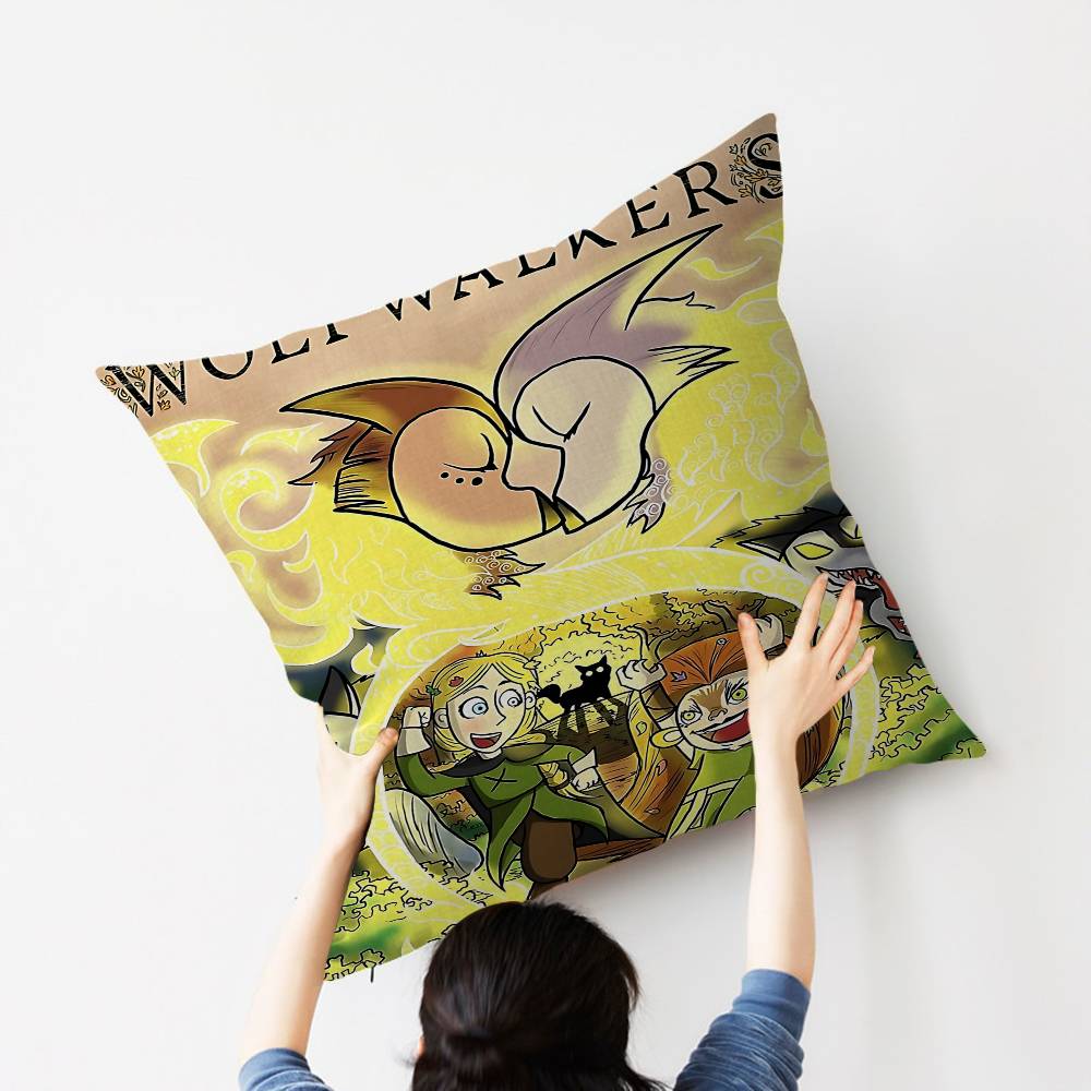 Anime W-Wolfwalker Stitch Glücklicher Drache Kissenbezug Sofakissenbezug Heimzimmer Dekoration Kindergeschenk