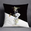 Golden Lace Letter Series Pattern Decorative Pillowcase, Square Home Office Decoration (45Cm * 45Cm)