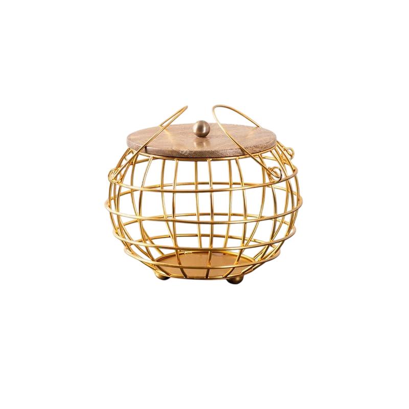 

Кошик для фруктів з кришкою, Fruit Basket with Lid (Gold), Nestroots