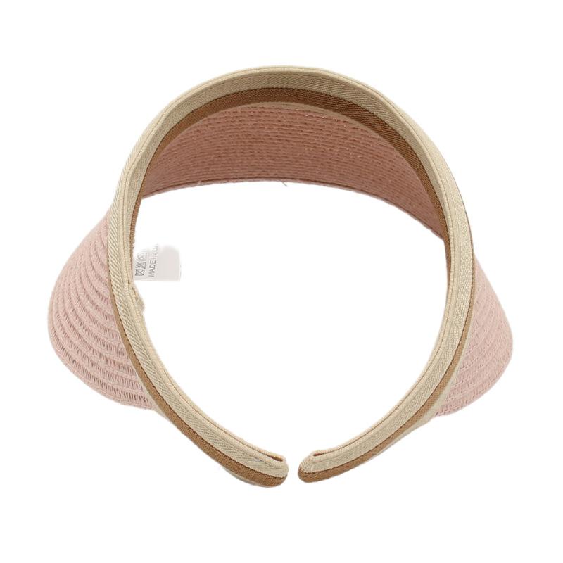 Lightweight Waterproof Empty Top Sun Hat Women'S Ponytail Large Brim Sun Protection Sun Hat Straw Woven Casual Headband Straw Hat