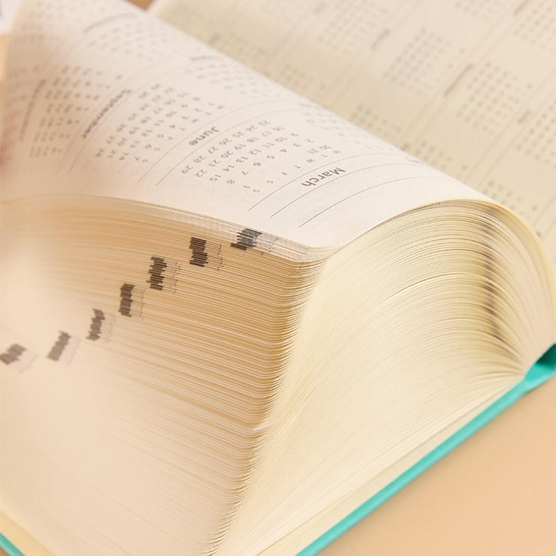 1 st Dagbok i Läder 336 Sidor 2026 Daglig Månatlig Planerare Med Färgglada Månadsmärken Hårdband Daterad För Daglig Planering