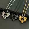 Colar com Pingente de Morcego Gótico com Asas de Metal - Acessórios de Charme de Joias de Halloween