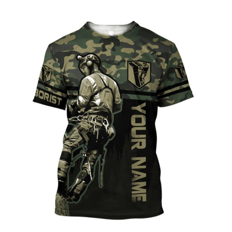 Camisetas Gráficas de Leñador Arborista de Moda Para Hombres Tendencia de Verano Manga Corta Camiseta Estampada en 3D Holgada Secado Rápido Ropa de Trabajo