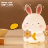 Cute Rabbit Silicone LED Night Light USB Rechargeable Touch Cartoon Animal Lamp for Kids Children Bedroom Home Decor