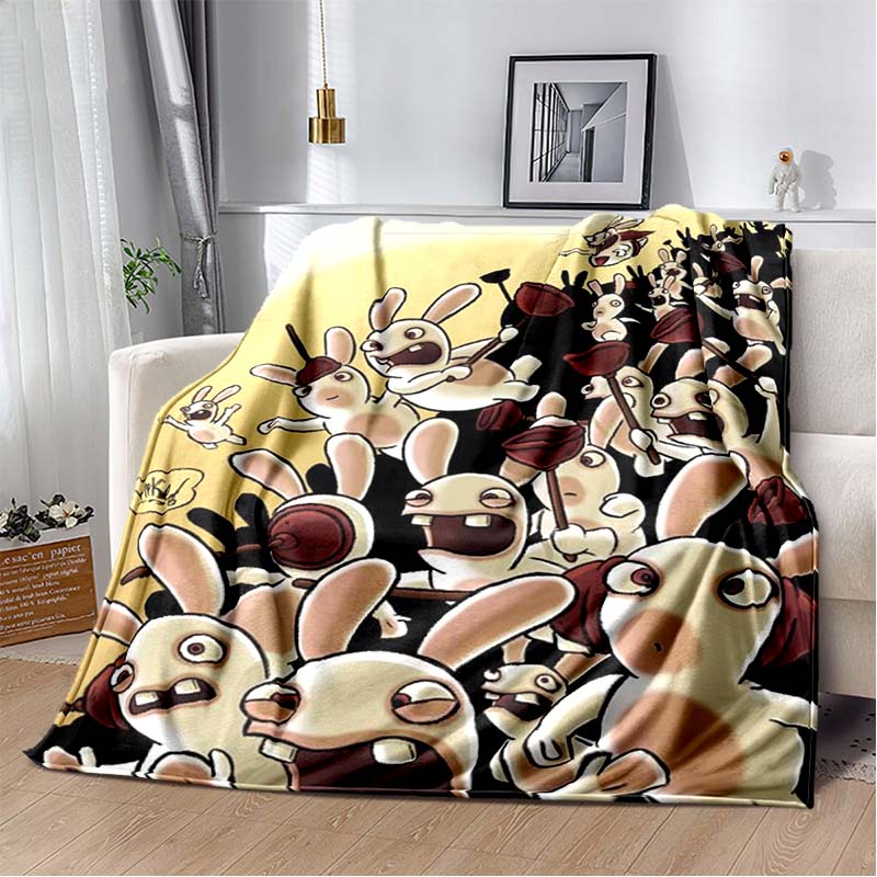 GAME Raving Rabbids Blanket,portable and Suitable for All Seasons, Making A Unique Birthday Gift.A Soft Flannel Blanket