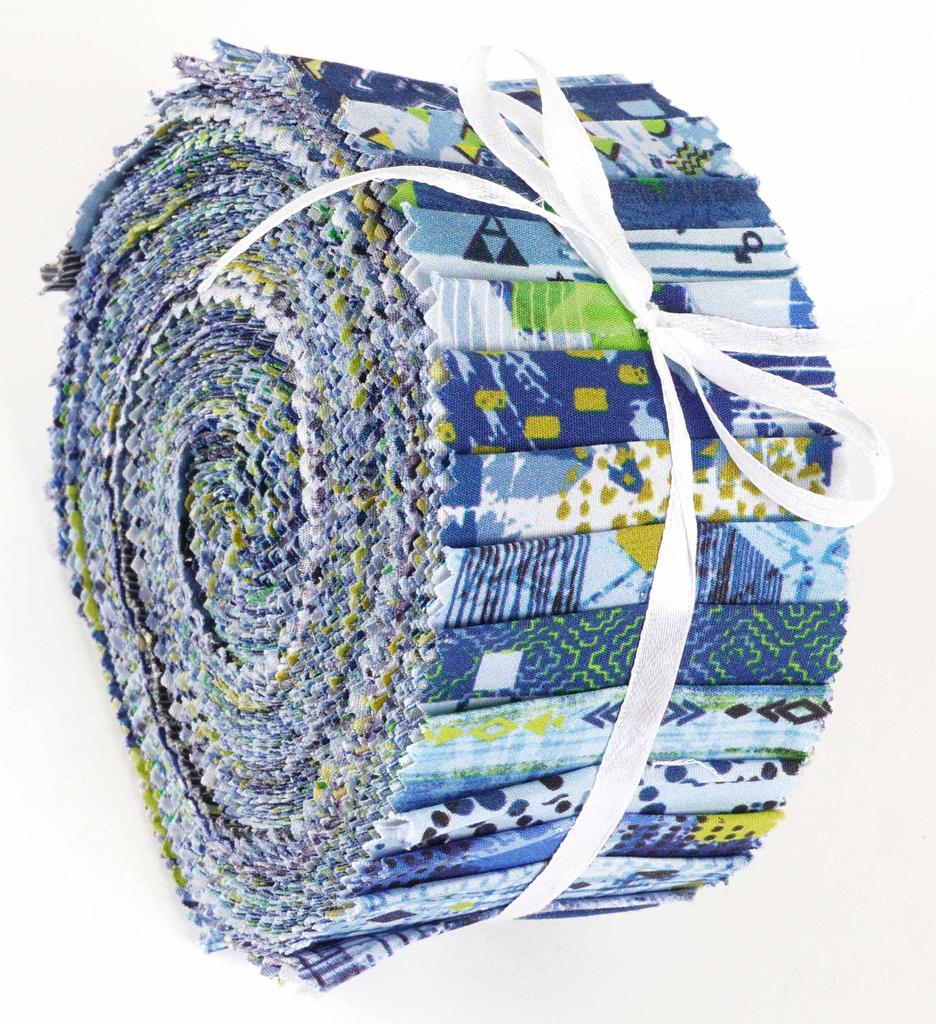Soimoi 40 ks Geometrický a texturový potisk Bavlněné předřezané látky pro quiltování řemeslných proužků 2,5 x 42 palců želé Roll -