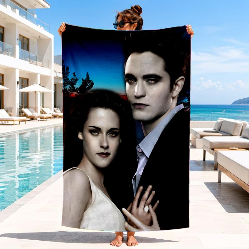 Vampir Saga Romanze Strandtuch, Mikrofaser Strandtuch, Perfekt für Pool, Strand, Reisen, Heimdekoration Strandparty Fan Geschenke