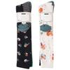 Ex Store Womens/Ladies Floral Stripes Socks (Pack of 4)