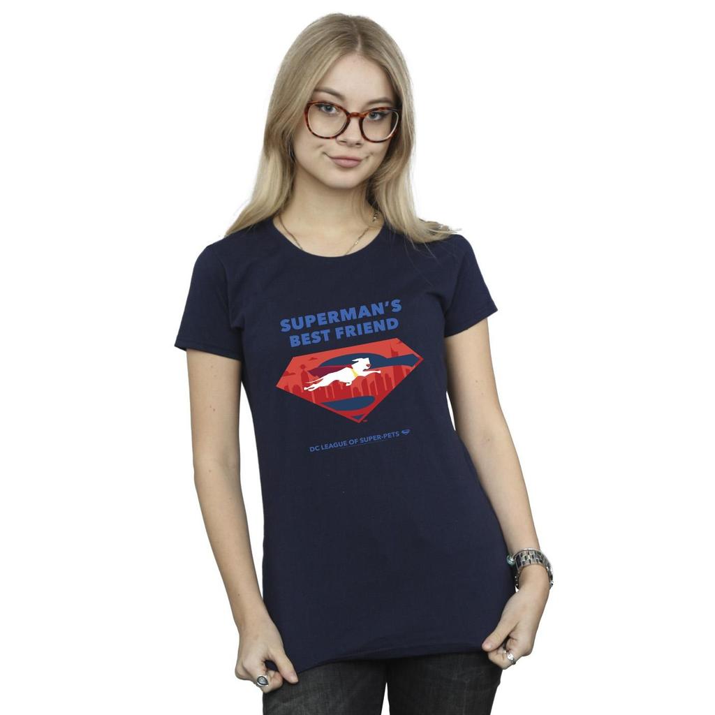 DC Comics Womens/Ladies DC Comics DC League Of Super-Pets Superman´s Best Friend Cotton T-Shirt