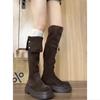 [One boot and two wears] Thick-soled inner height-increasing long knight boots for women's autumn and winter new over-the-knee thin stacking boots