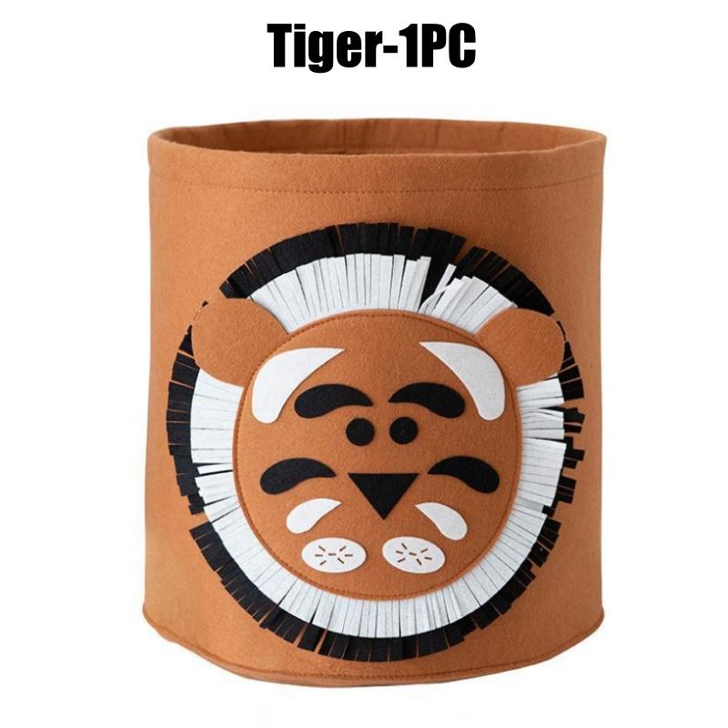 Adorable Cartoon Animal Felt Storage Bin Kids Toy Organizer Large Capacity Laundry Basket for Room Cloth Organizing Baskets