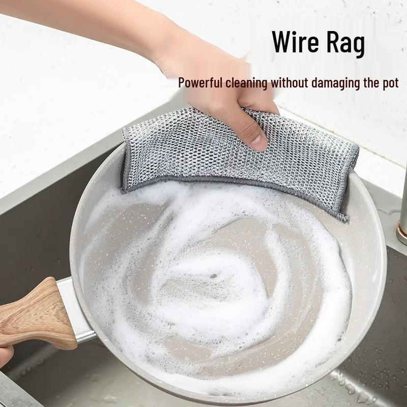Stahldraht Antihaft-Spültuch - Doppelseitig, Verschleißfester Küchenschrubber