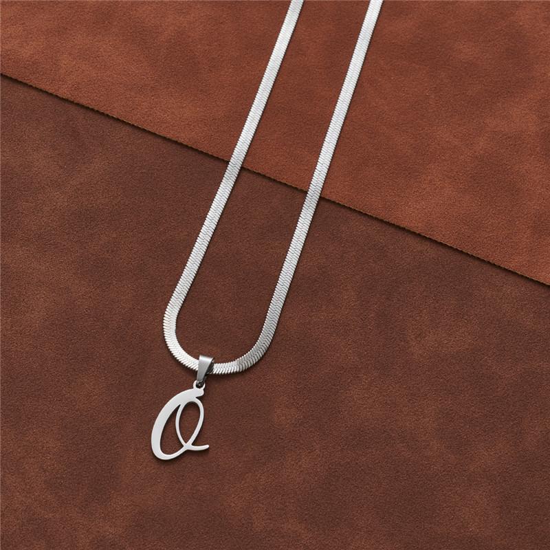 Dainty Initial Necklace Silver 26 Letters Snake Chain Necklaces for Women Girls Jewelry Choker Birthday Gifts