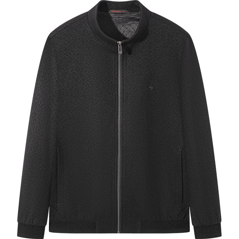 

Septwolves Men s 24% Wool Stand Collar Knit Jacquard Jacket M