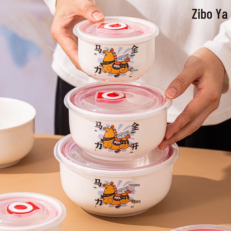 ZIPOYA Chinese Style Ceramic Bowl 3-Piece Gift Set