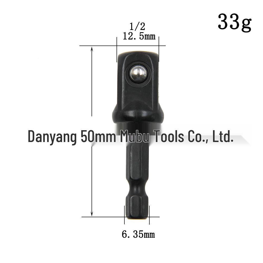 8-Piece Black Hexagonal Handle Electric Screwdriver Set with 3-Piece Steel Ball and Rivet Rod Conversion Sleeves