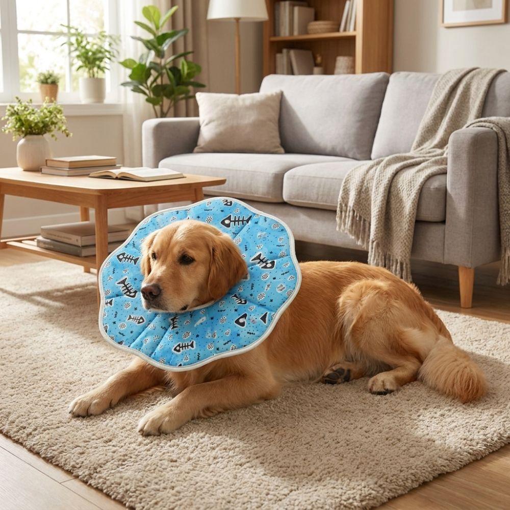 Adjustable Cartoon Printed Cat Cone Collar Breathable Soft Pet Elizabethan Collar Waterproof Cat Recovery Collar Pet Grooming