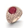4.5 CT Round Shape Ruby 925 Sterling Silver Rose Vermeil Solitaire Women Cocktail Wedding Ring