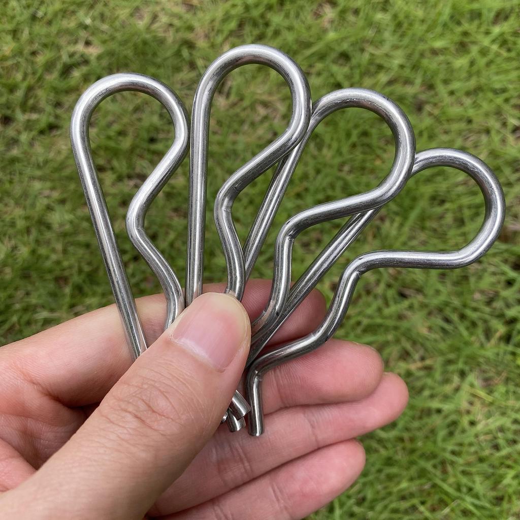 Yoliko 4pcs Heavy Duty Stainless Steel Cotter Pin R Clip Large Spring Retaining Wire