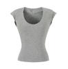 U-neck Short-sleeved T-shirt Women's Summer New American Spice Girl Solid Color Slim-fitting Short Bottom Top