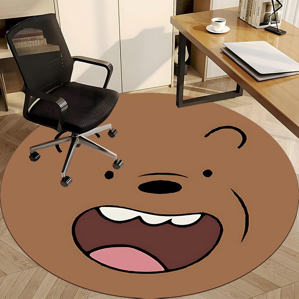 1pc We Bare Bears Office Round Area Rug, Under Office Chairs Bedroom Living Room Home Decor, Room Decoa1022135