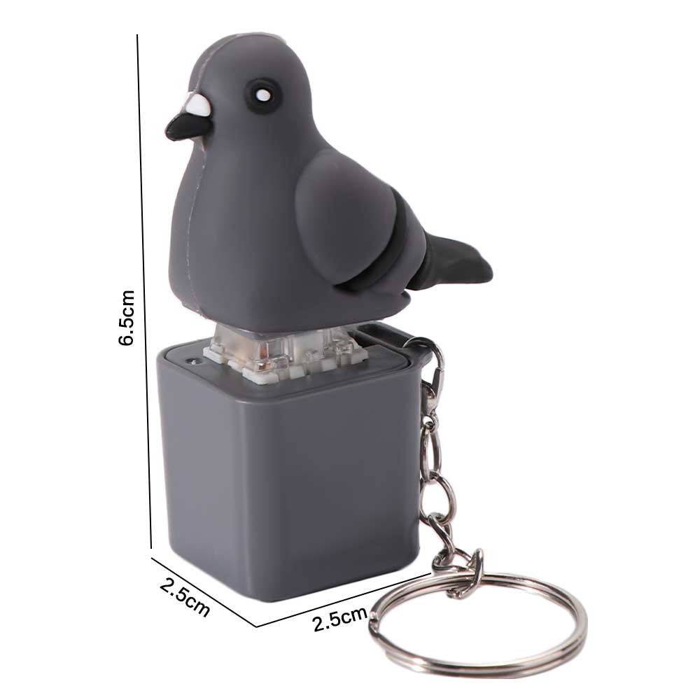 Colorful Lights Pigeon Voice Key Ring Flash Effects Lamb Sounds Pendant  Kids Toy