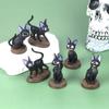 6 Pcs Black Cat Animal Dolls Anime Figures Cute Desktop Decor Car Ornaments