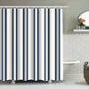 Classic Blue White Striped Shower Curtain Waterproof Bath Mat Decorative Liner Rectangular Size Customizable For Bathroom Acce