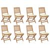 Day and Night - Day and Night Folding Garden Chairs 8 Units and Cushions Solid Acacia Wood